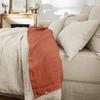 "Soline" Flat Sheet All Sizes Washed Linen - Soline Paprika - 240 X 300 Cm for Double Bed