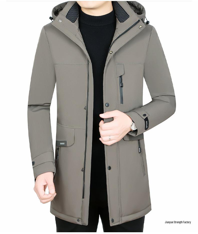 Мужская зимняя куртка Pierre Cardin 2025 с отстегивающейся подкладкой, на гусином пуху - Толстая, теплая, средней длины