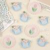 Patch Cartoon Cute Flower Kettle Embroidery Sticker Embroidery Label Patch Sticker Luggage Accessories Korean DIY Cloth Sticker