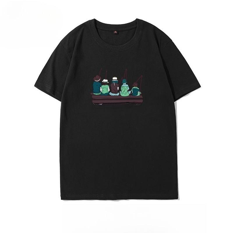 2025 New Essential Cotton Unisex T-Shirt Fashion Printing Soft Breathable Crew Neck Fashion Men's and Women's T-Shirts One Piece