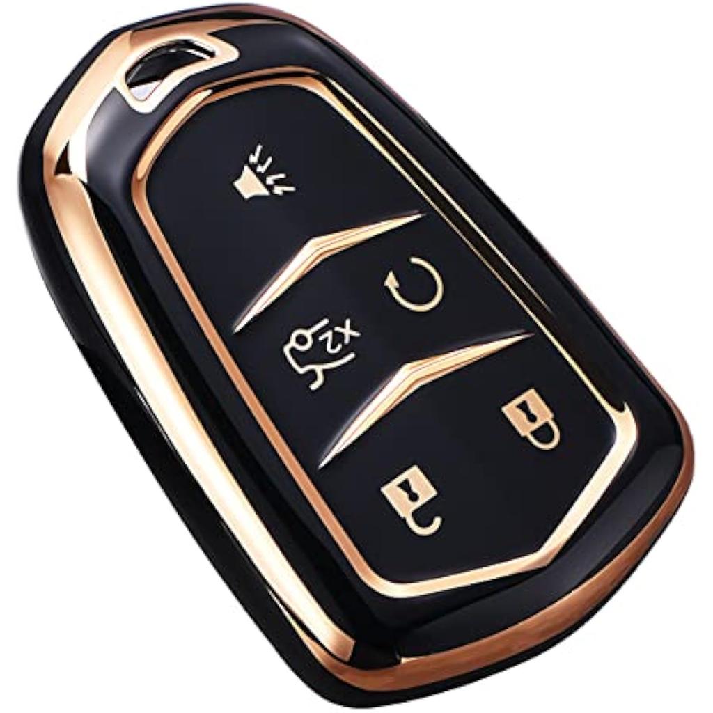 Чехол для ключа Cadillac Escalade Key Fob Cover, чехол для ключа Cadillac ATS CTS CT6 STS SRX XT5 Key Fob Case Premium Soft TPU Full Protection Smart Key Holder