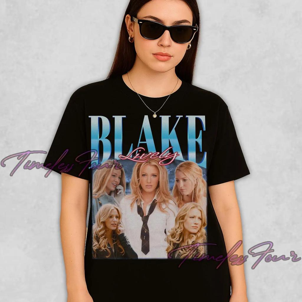 Vintage Blake Lively T Shirt 90s Retro Actress Fan Merch Christmas For Fans Vintage Unisex Comfortable Streetwear