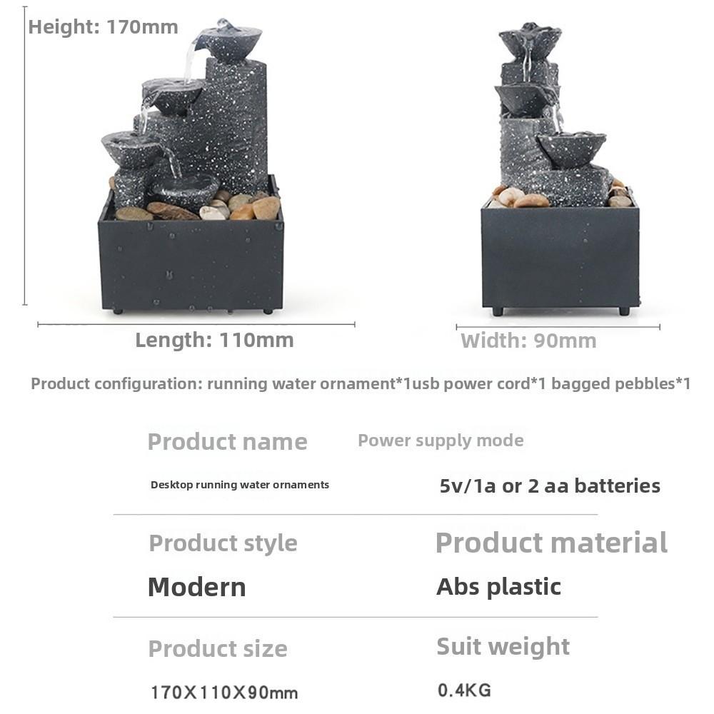 Battery/Plugged in Water Fountain Circulating Water Flow Waterfall Decoration  Living Room