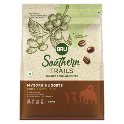 BRU Southern Trails | Mysore Nuggets | Средне-темная обжарка | 100% молотый кофе сорта Арабика специального назначения, одного происхождения | Пакет 250 г