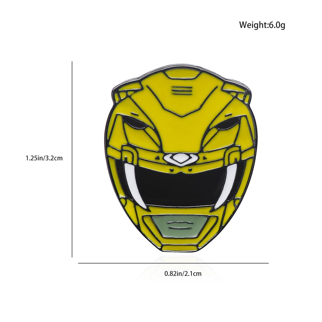 Набор эмалированных значков Power Dinosaur Rangers Цветной боевой костюм Боевой шлем Значок на лацкан Классическая аниме-коллекция ювелирных изделий
