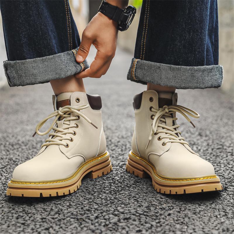 Ботинки мартинс 2024 новые весенне-осенние матовые рабочие парные ботинки цвета ревеня ретро тренд универсальные короткие ботинки 6518-J