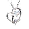 Necklace Heart Cat Dancing Stone Silver Selectable Birthstone [Future Angel] Women's [Aurora] (December Tanzanite)