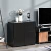 High Gloss Frame Sideboard, Push-Open Design with 2 Drawers for Living Room, Bedroom, 74H x 79W x 36Dcm, Black