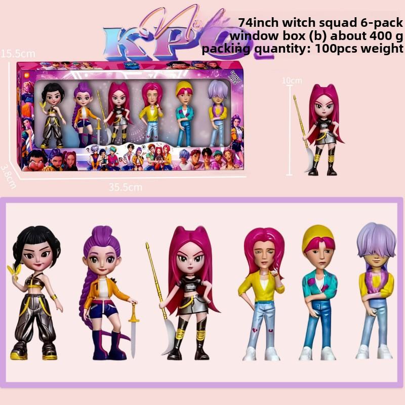 K-Pop Новая группа девушек-охотниц на демонов Мужская группа Фигурка Модель Слепая коробка Tide Play Кукла Украшение