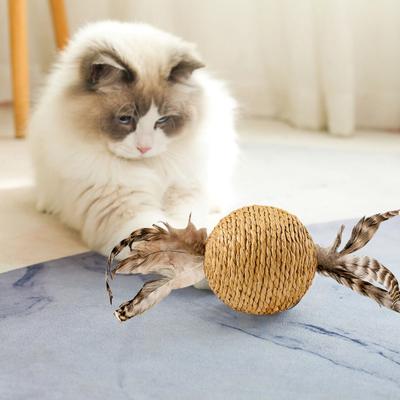 Игрушка-когтеточка для кошек из сизаля Интерактивная игрушка-антиукус со звуком Когтеточка для кошек из сизаля