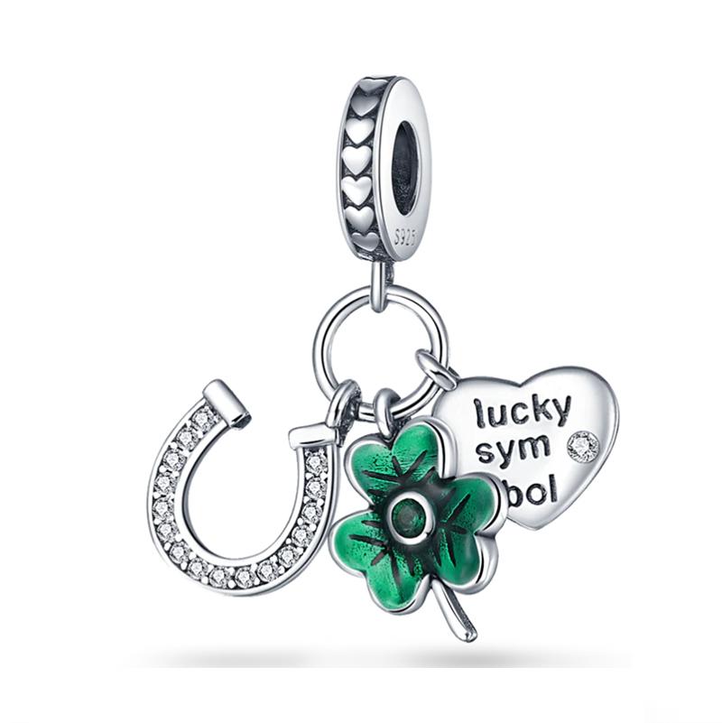 Copper Oriental Green Hollow Lucky Clover Charm Pearl Talisman Pendant Fit For Original Bracelet Necklace Diy Boutiquejewelry