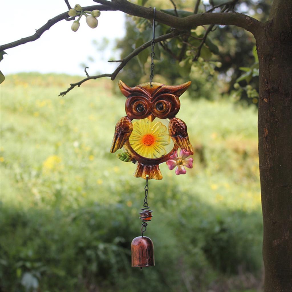 Metal Owl Wind Chime Metal Windchime Charm Ornament Art Crafts for Indoor Outdoor Garden Yard Decoration