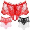 Мужские прозрачные кружевные трусики-стринги с Т-образной спинкой и низкой посадкой, нижнее белье-стринги