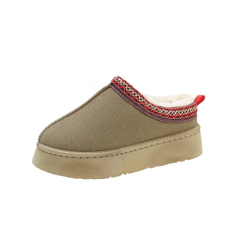 Новые зимние модные женские зимние теплые замшевые лоферы из кожи, женские туфли-лодочки на плоской подошве, туфли без каблуков, 2024