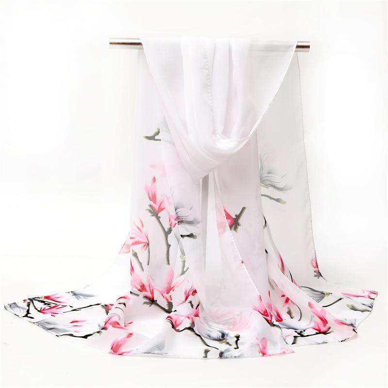 Spring/Summer New Women'S Silk Scarf 150 * 45cm Simulated Silk Twill Square Scarf Fashion Printed Large Square Scarf Professional Scarf