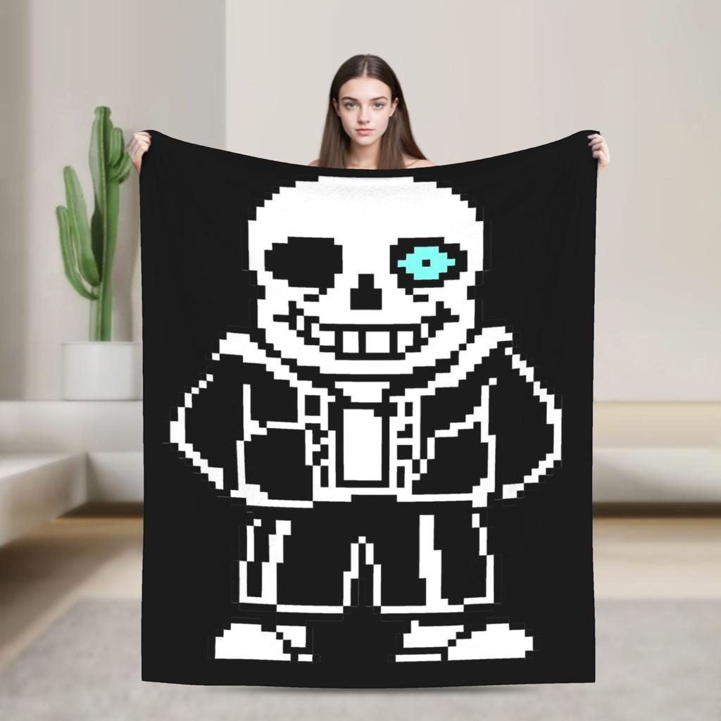 Undertale Санс Игровые Пледы Фланелевый Текстиль Декор Многофункциональный Легкий Плед для Постели Дивана Плюшевое Тонкое Одеяло