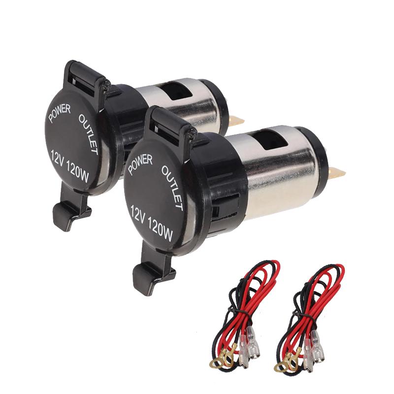 Водонепроницаемый 12 В автомобильный прикуриватель, розетка, вилка для мотоциклов, лодок, газонокосилок, тракторов, автомобилей с предохранителем и кабелями