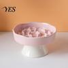 High Base Pet Bowl Raised Slow Feeder Bowl, Ceramic Down Eating Food Vomiting Prevention Anti Dish for Small Medium Dogs & Cats Cat
