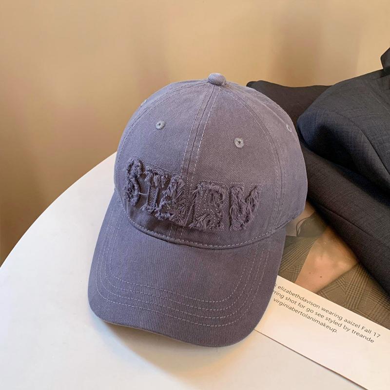 Pink Baseball Cap Women's Casual Versatile Big Head Circumference Cap Letter Burr Hat