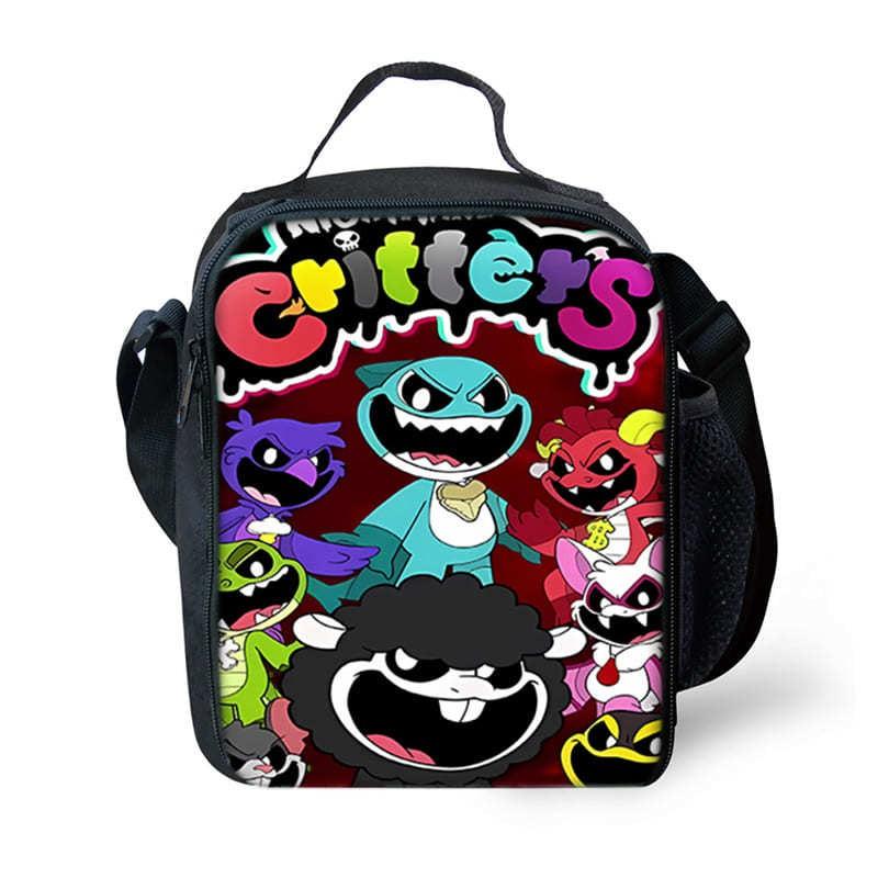 Nightmare Critter Print DIY Lunch Bag Students PVC Insulated Shoulder Street Style