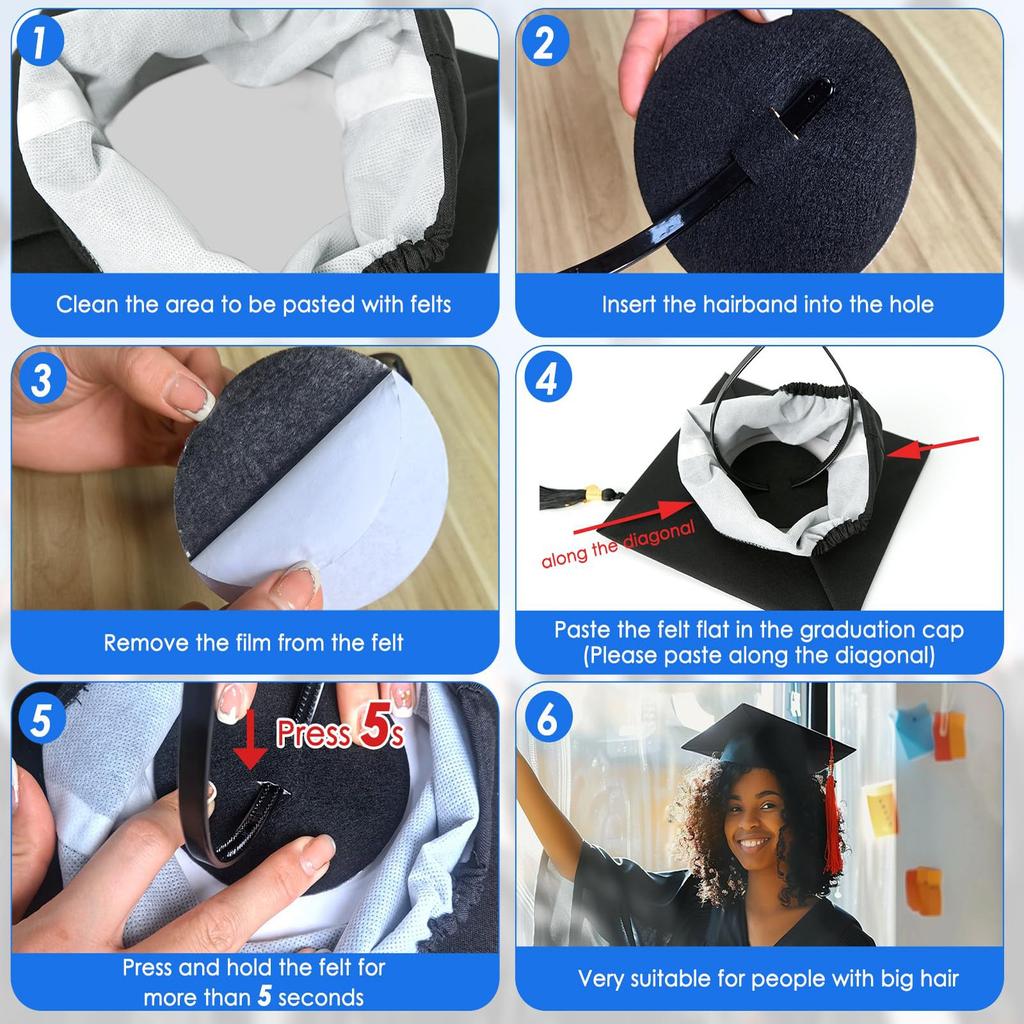Graduation Cap Headband Anti-fall Hairband Secures Your Graduation Cap Grad Cap Stabilizer Non Slip For Graduates Students