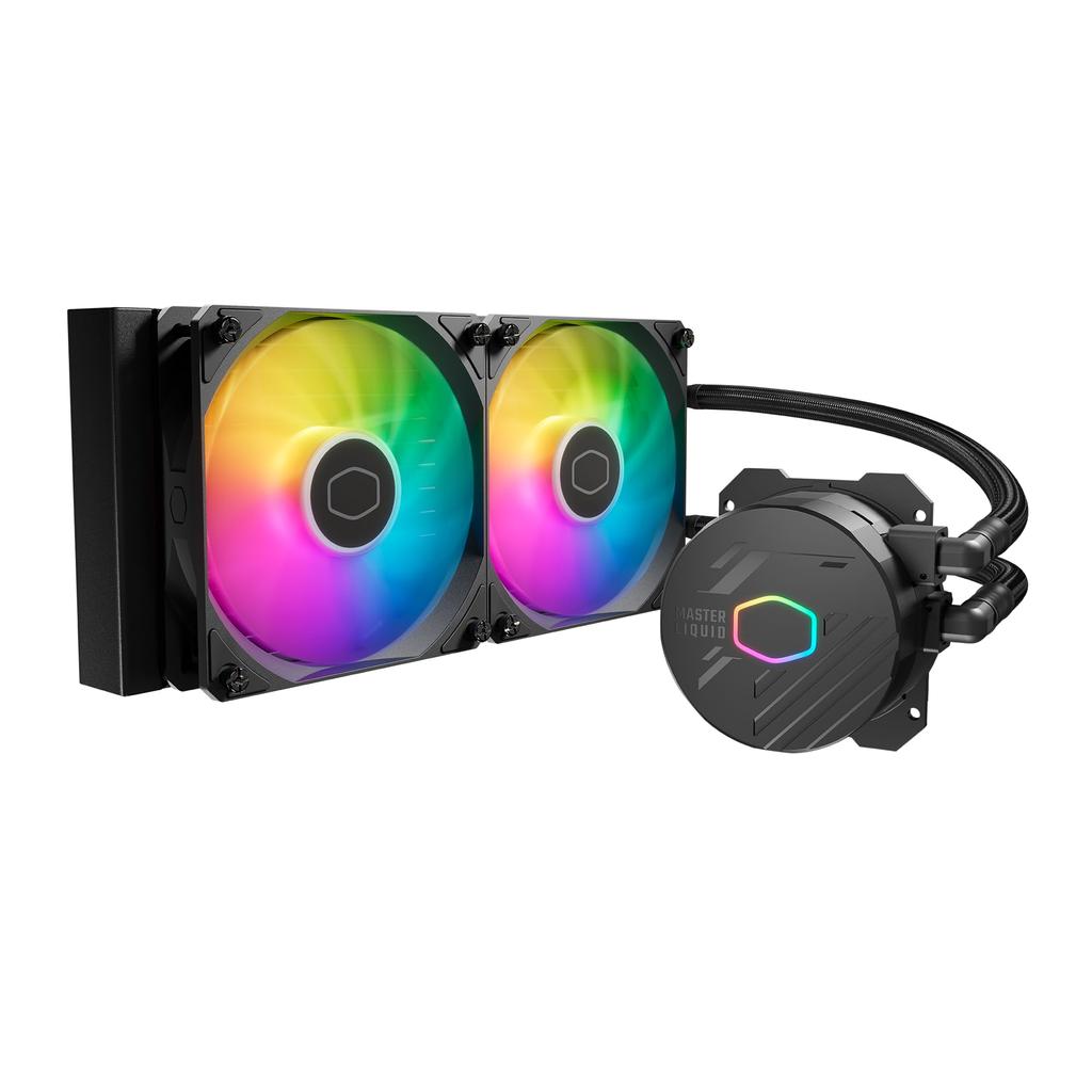Cooler Master MasterLiquid 240L Core 240mm Closed Loop AIO Liquid Cooler ARGB Sync Gen S Cold Plate Pump 120mm PWM CryoFuze AMD Ryzen Intel Black