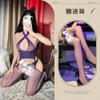 Pure desire to cross the neck fishing net socks tear hollow onesie women's stockings open crotch