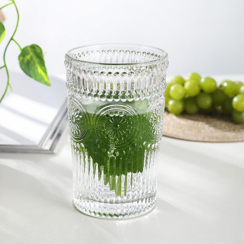 Бокал для вина Nordic Personality Trend Cups Vintage Drinkware Retro Relief Glass Water Cup Creative Milk Breakfast Tea Coffee Cup