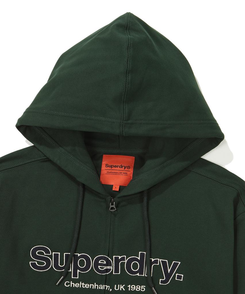 Худи Superdry Core с большим логотипом и двухсторонней молнией, цвет Хаки