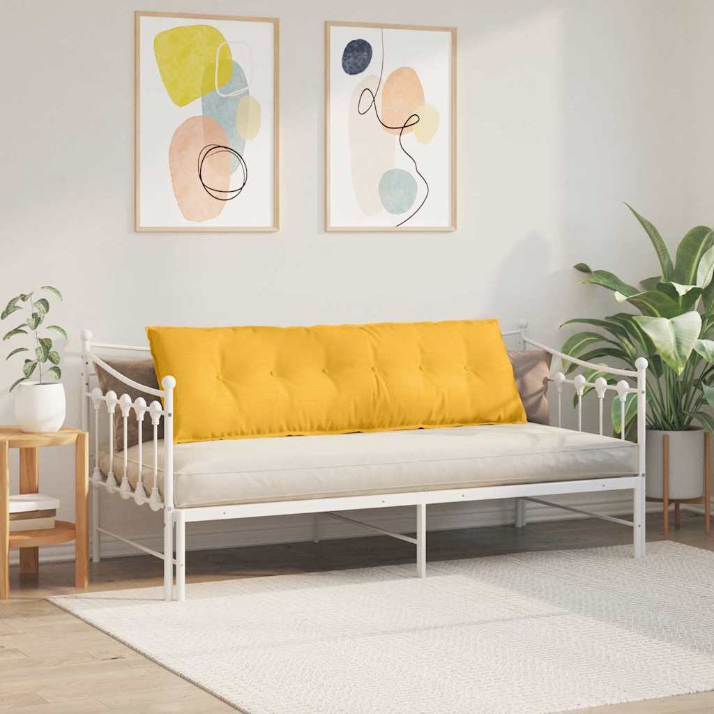Back Cushion Light Yellow 160 x 50 cm Corduroy Fabric