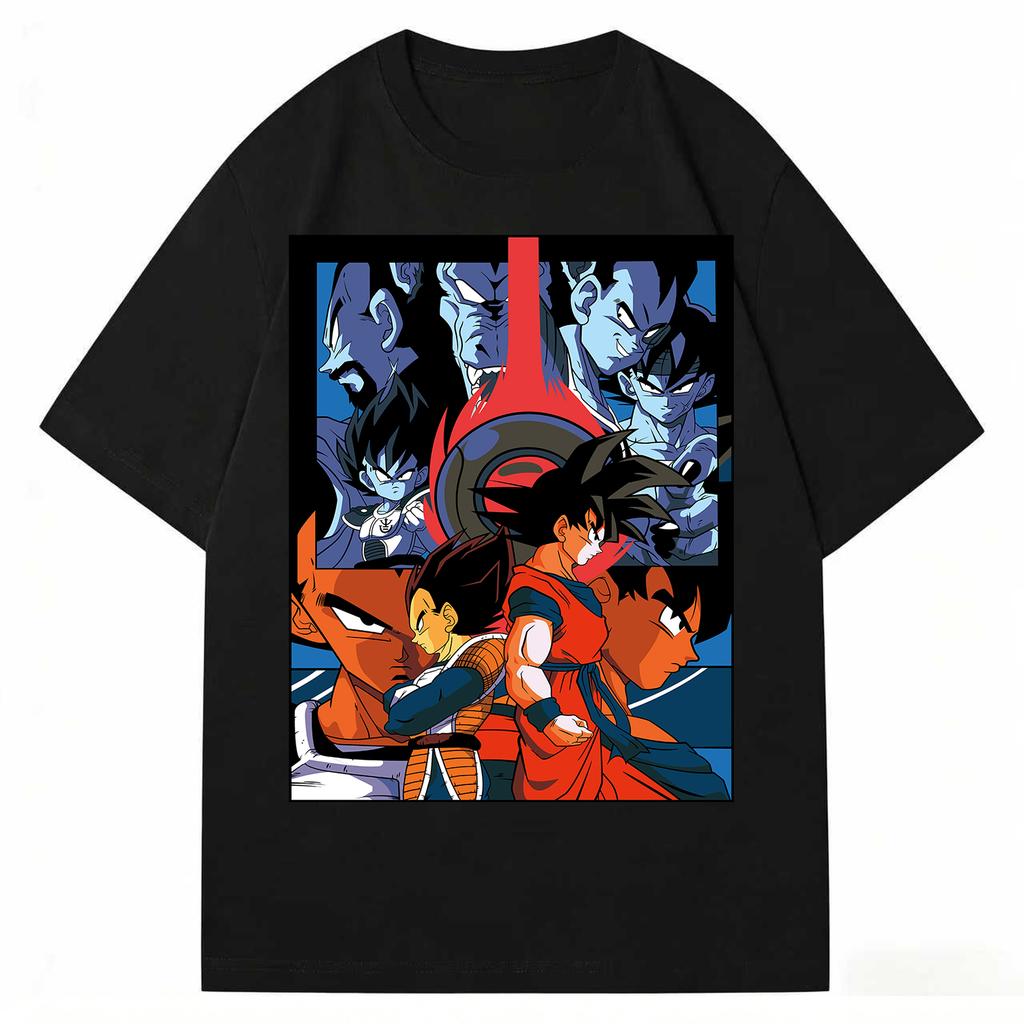 2026 New Dragon Ball Anime Goku Super Saiyan Printed Short Sleeve Tshirt Mens and Womens Tshirt Mens Tops Sports Tshirt