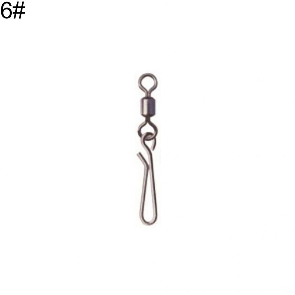 50Pcs/Set Rolling Swivel with Hanging Snap Fishing Tackle Fishhooks Connector
