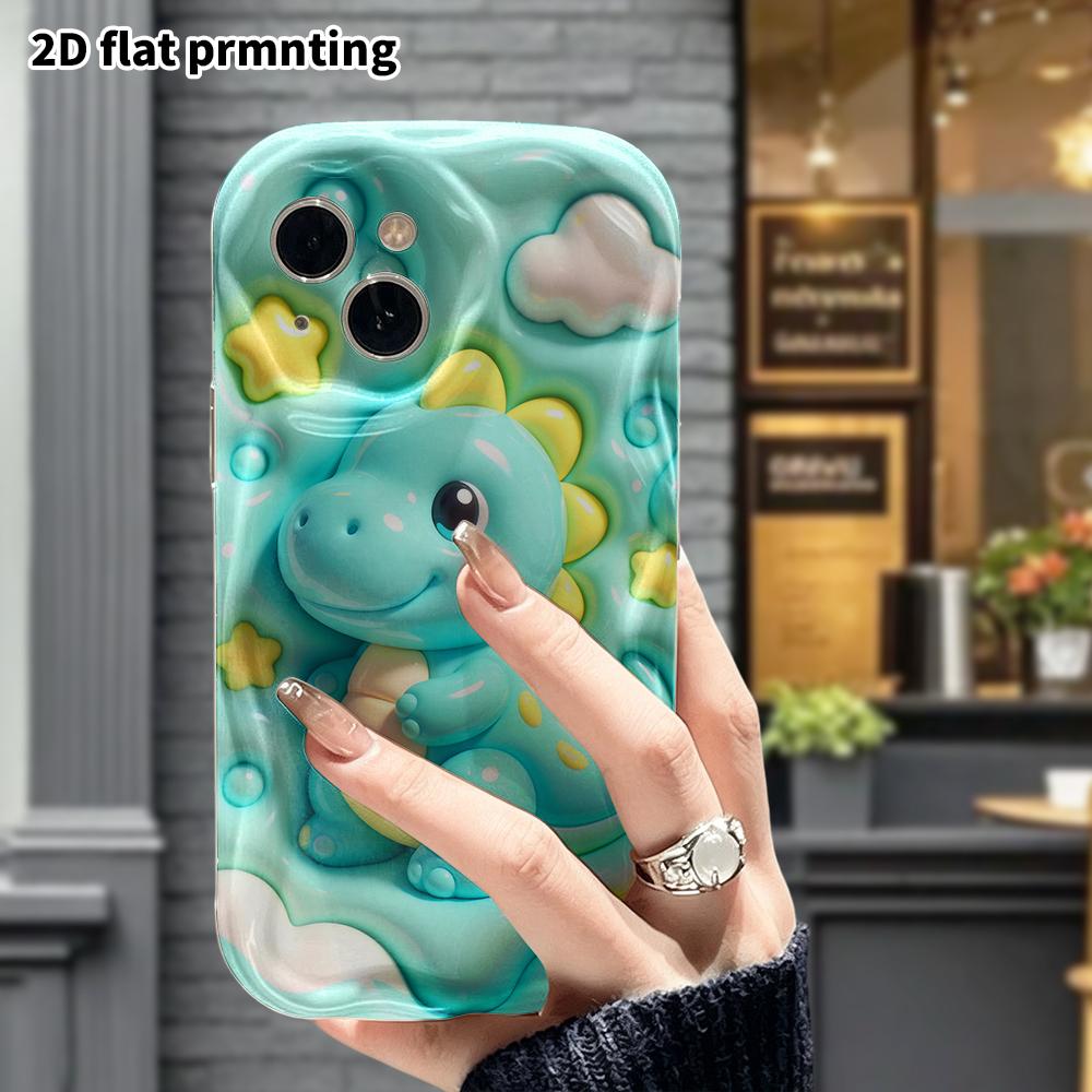 Phone case: 2D flat design, suitable for iPhone 18 17 16 15 14 13 Pro protective case, little dinosaur, perfect Christmas and Halloween holiday gift