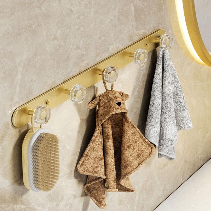 Acrylic Bathroom Hooks Towel Hanger Hook Brushed Gold Clothes Hat Hook Row Robe Hook Kitchen Hook Bedroom Hook Bath Accessories