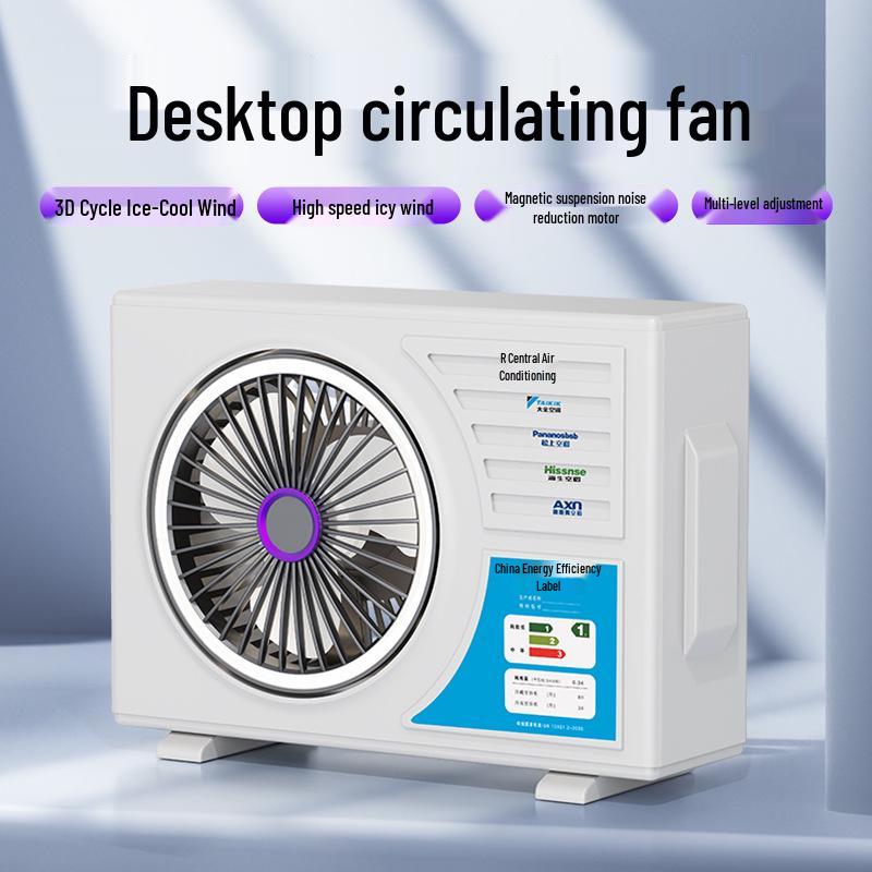 100-Speed Desktop Fan with Timer & Light for Home/Office