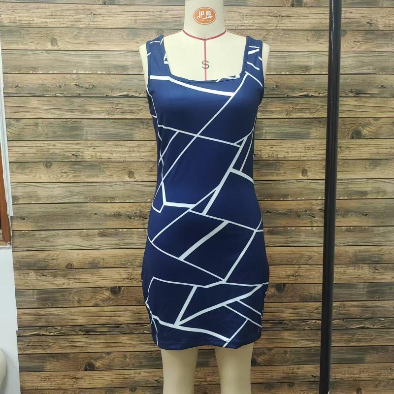 Women's Halter Dress Temperament Printed Women's Sexy Spice Slim Dress