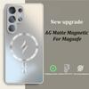 Для Magsafe Молния Узор AG Матовый Чехол Для Samsung S25 S24 S23 Plus Ultra С Защитой Камеры Магнит Беспроводная Зарядка Чехол