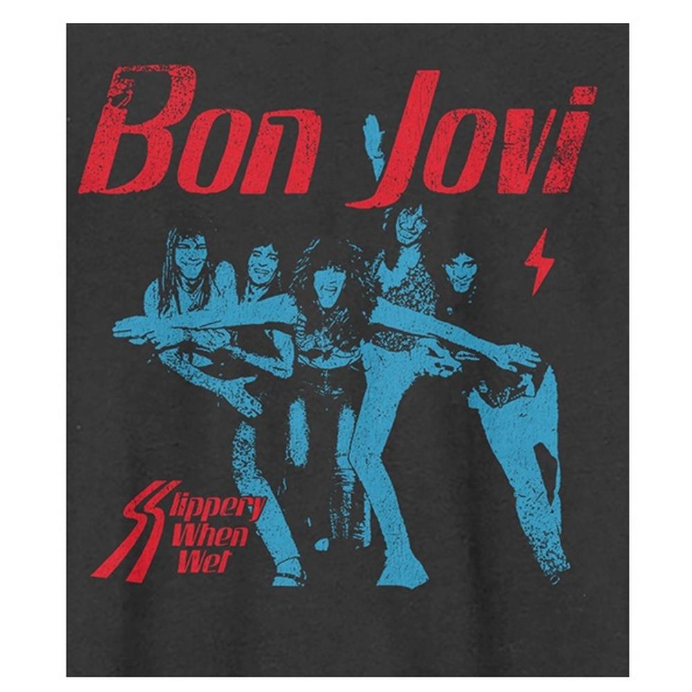 Amplified Унисекс Взрослая футболка Bon Jovi Скользко при намокании