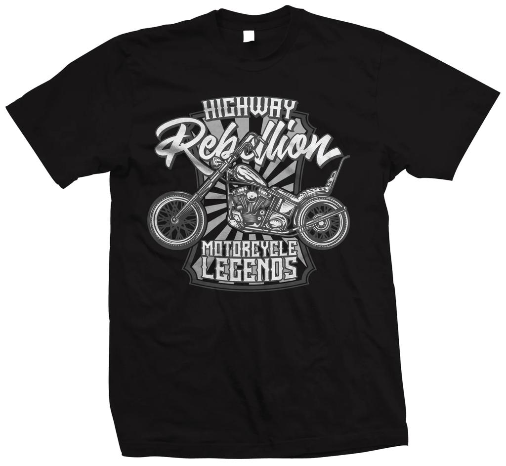 Мужская хлопковая футболка Байкер Мотоцикл Принт Большого размера Крутая Мода Уличная одежда Классическая футболка Большого размера Новинка Мотоциклетный топ S-4XL
