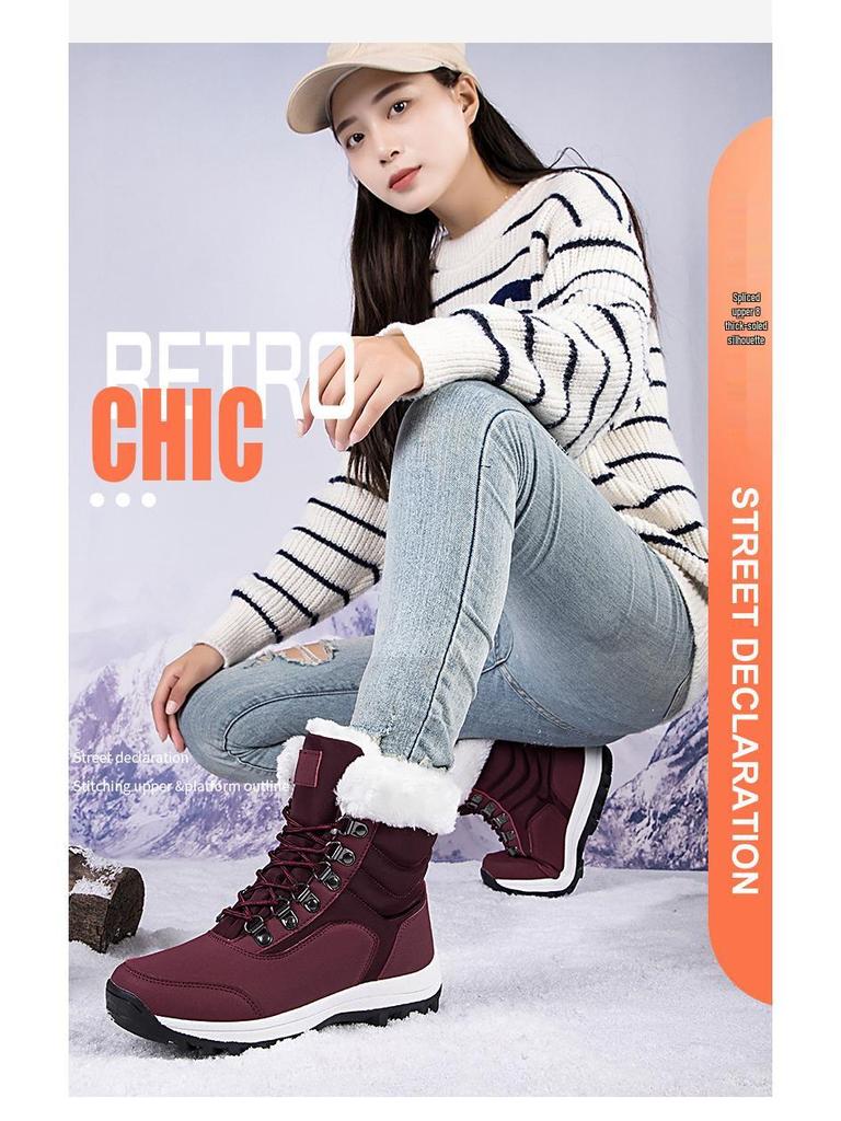 Унисекс Толстые Плюшевые Зимние Снежные Ботинки