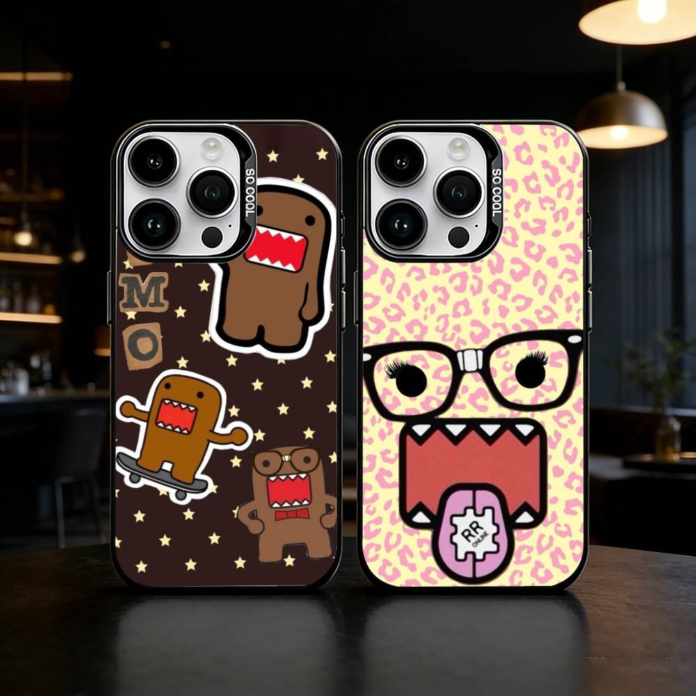 Милый Чехол для Телефона Domo-kun Чехол для Телефона Для iPhone 17 16 15 14 13 12 11 Pro Max Plus Серебристый Матовый Черный Чехол