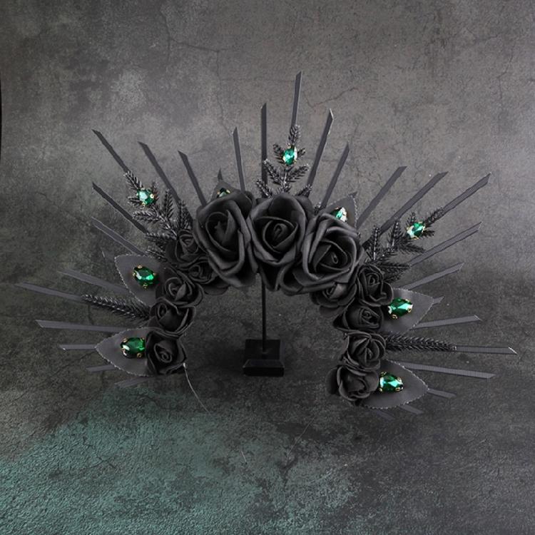 Fashionable Black Rose Headband Elegant Rose Flower Headband for Individualized Style at Parties and Music Festivals