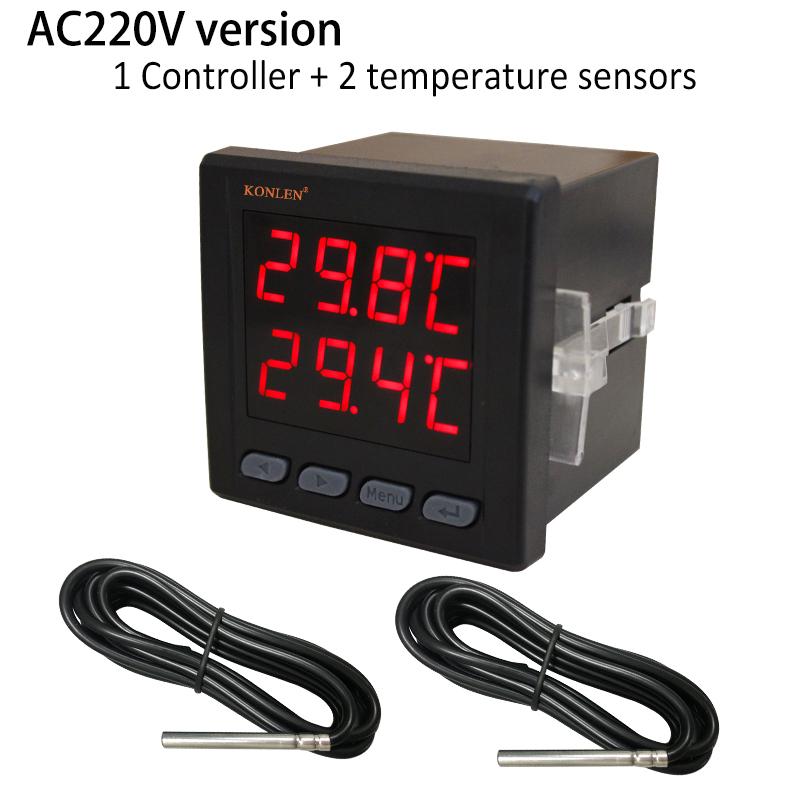 WIFI Dual Temperature Sensor Controller Tuya Thermometer Thermostat with 2 External Probe Boiler Water Heater Freezer Smartlife