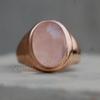 Peach Pink Morganite Quartz 925 Sterling Silver Rose Gold Overlay Ring Jewelry