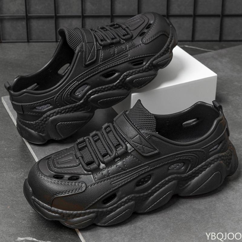 Модные Новые Мужские Туфли на Толстой Подошве Нескользящие Модные Сандалии Износостойкие Модные Цельнолитые Парные Стильные Туфли с Отверстиями Оптом 2025