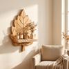 Nature Style Maple Leaf Wall Shelf Wooden Wall Mounted Leaf Shelf  for Living Room