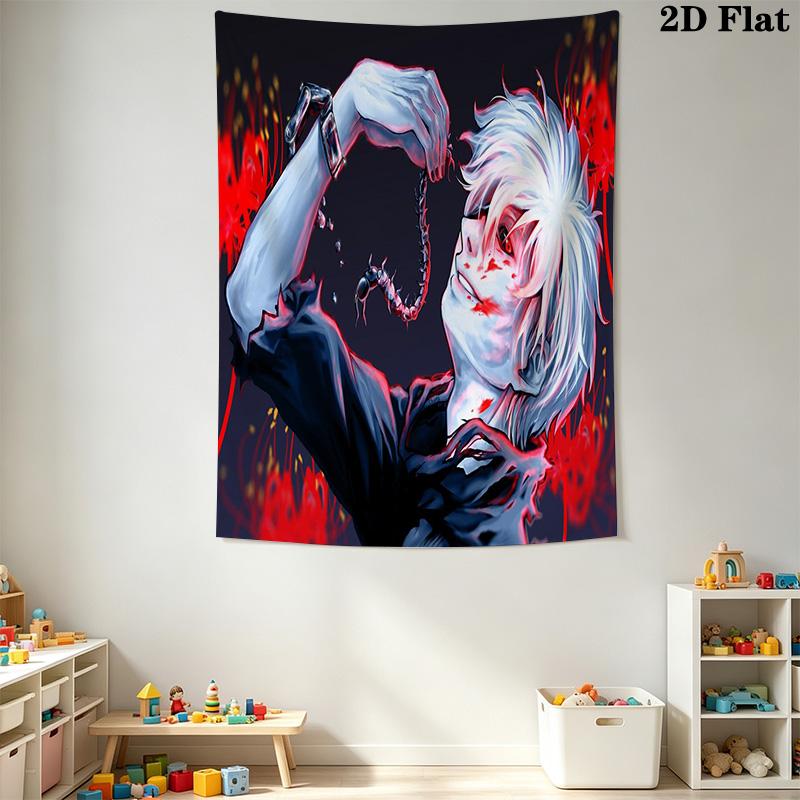 Tokyo Ghoul Kaneki'S Struggle Tapestry Fashion Print Background Cloth Soft Wall Decoration Work Of Art