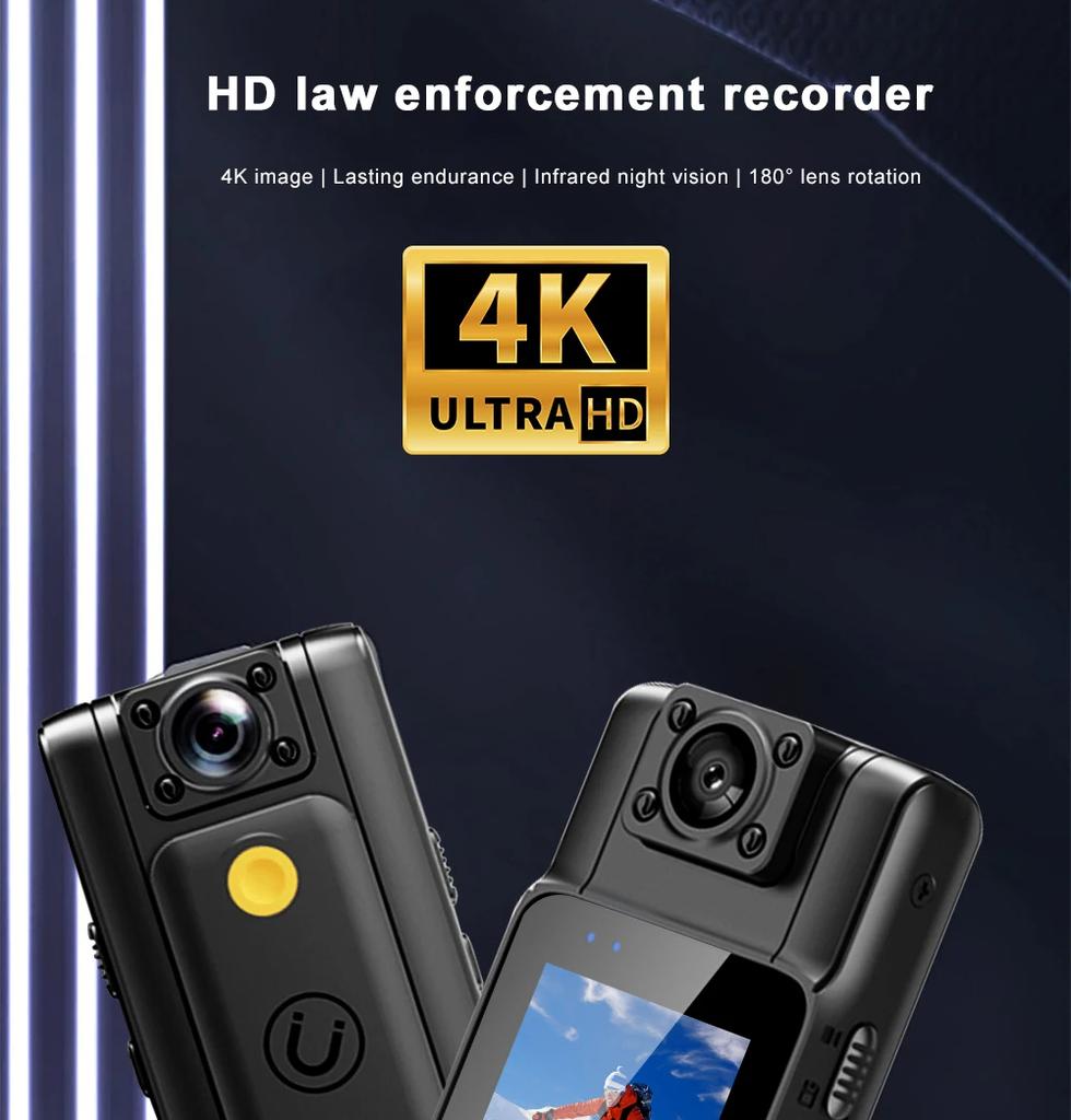 4K HD Wifi Mini Camera Handheld Back Clip Law Enforcement IR Night Vision Smart Digital Video Recorder Portable Bodycam Car Recorder