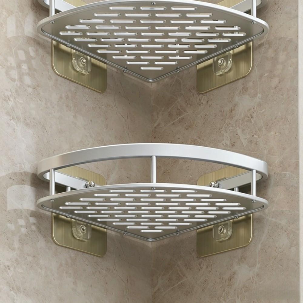 No Drill Storage Shelf Heavy Duty Corner Organizer Storage Accessories Wall Mounted Shelf Toilet