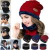 3 In 1 Knitted Winter Warm Beanie Hat Hat Scarf Gloves Set Neck Warmer And Neck Scarf